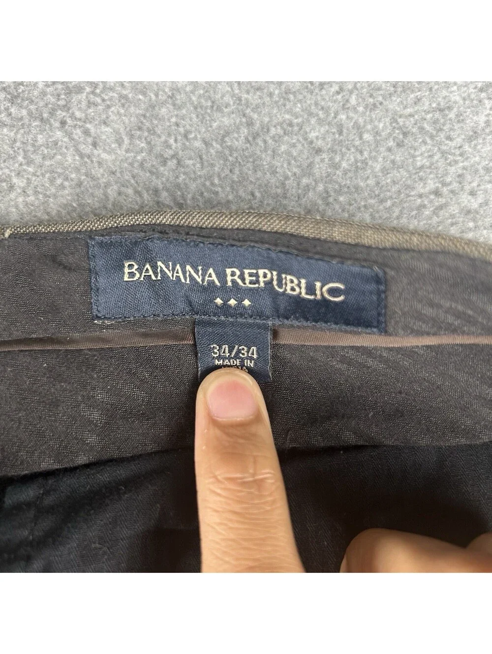 Banana Republic Pants Size 34x34 Men's Modern Fit Cotton  Brown Chinos Pleated